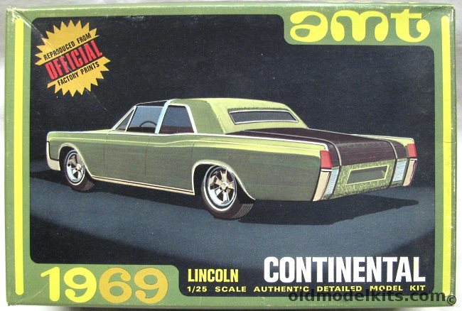 AMT 1/25 1969 Lincoln Continental - Stock or Custom Version, Y907-200 plastic model kit